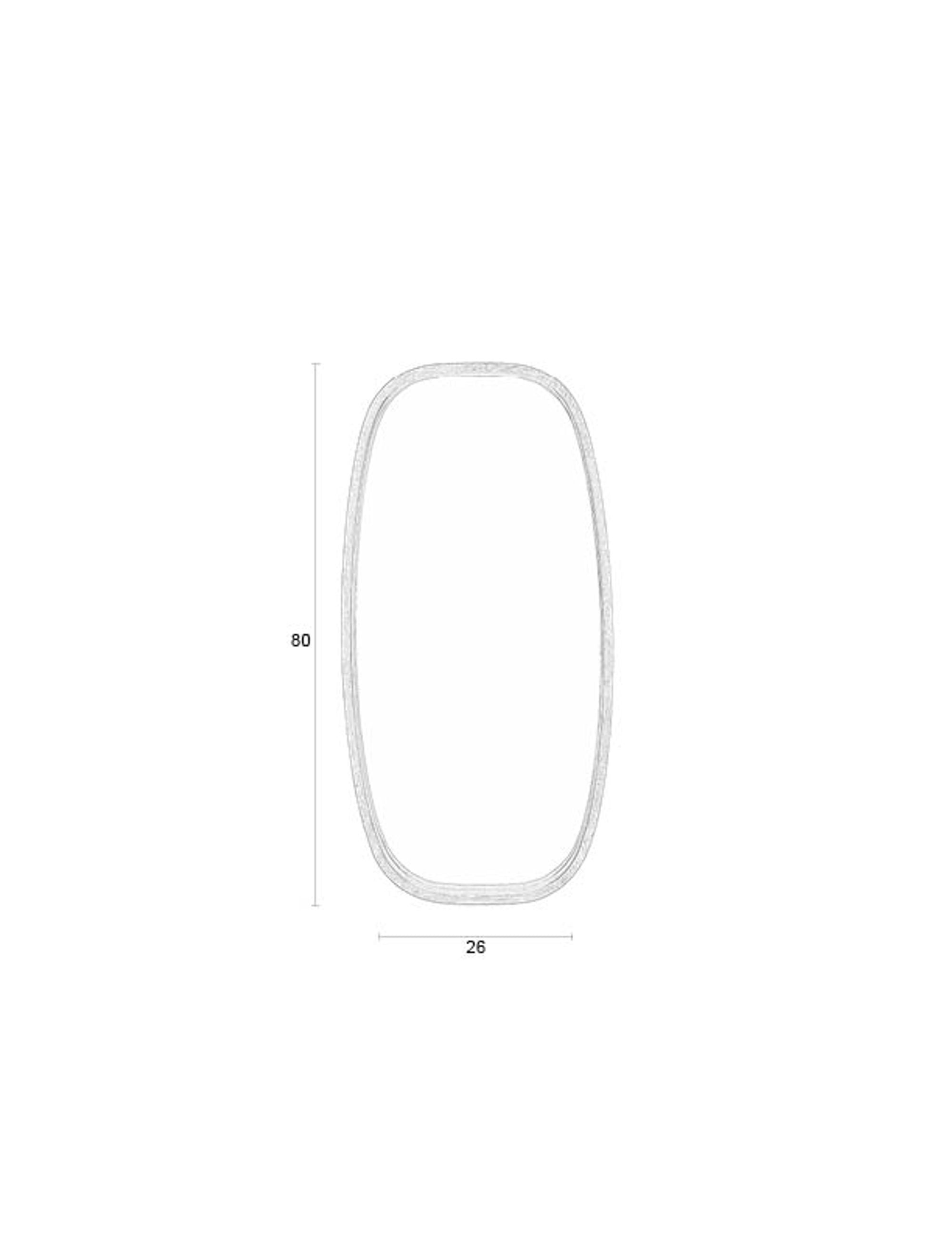 Nyko Brown Wood Rounded Oval Wall Mirror Medium